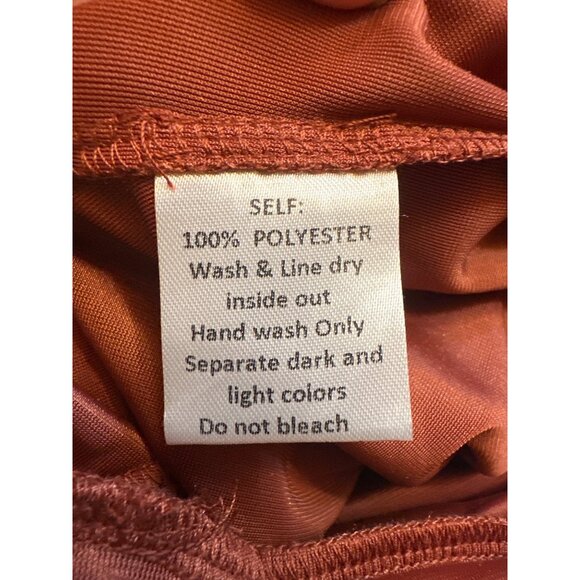 Red Ruched Velvet Midi Dress With Cowl Neckline & Spaghetti Straps By Mia Joy L - Picture 6 of 6